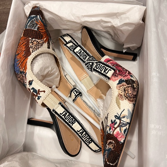 Dior Shoes - Dior J'Adior Jardin Dhiver Multicolor Embroidered slingback Heels